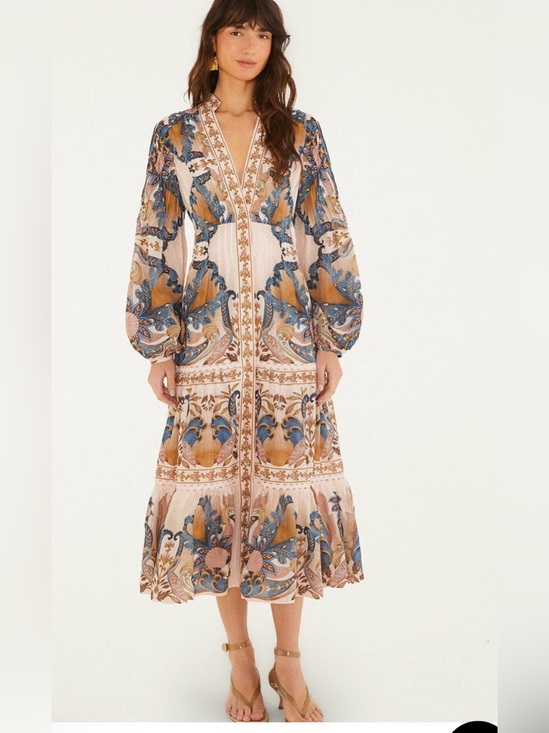 FARM Rio Dresses & Skirts - ⭐️NWT Farm Rio Sea Garden Scarf Pleated Dress⭐️